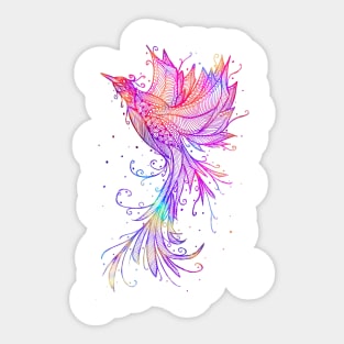Rainbow Phoenix Bird Tattoo Sticker